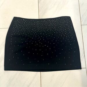 NWT Express Rhinestone Studded Black Mini Skirt Size 10